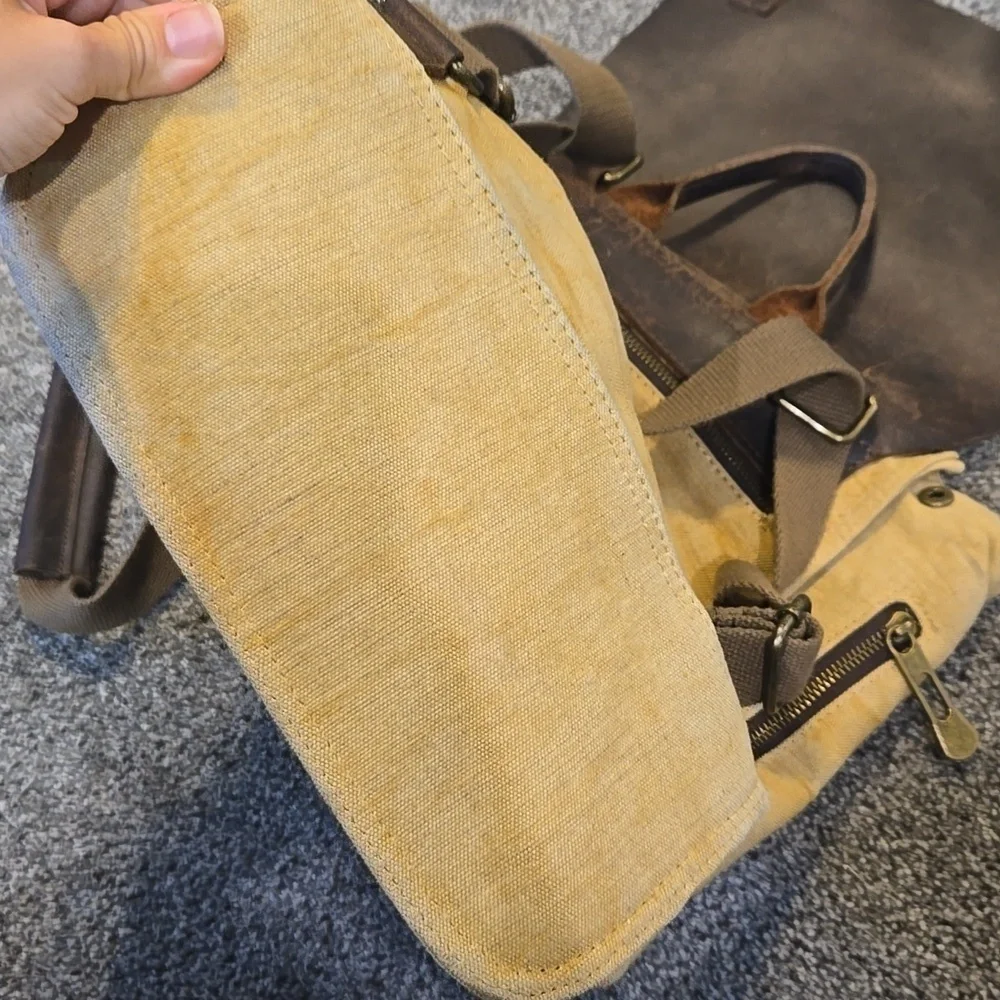 Vintage Selina Vaughan Royal Quality Brown& Tan Men's Bag Backpack